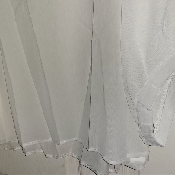 NWT FHQ Collection Women’s White 3/4 Sleeve Accordion Blouse Size 2XL - Picture 5 of 8